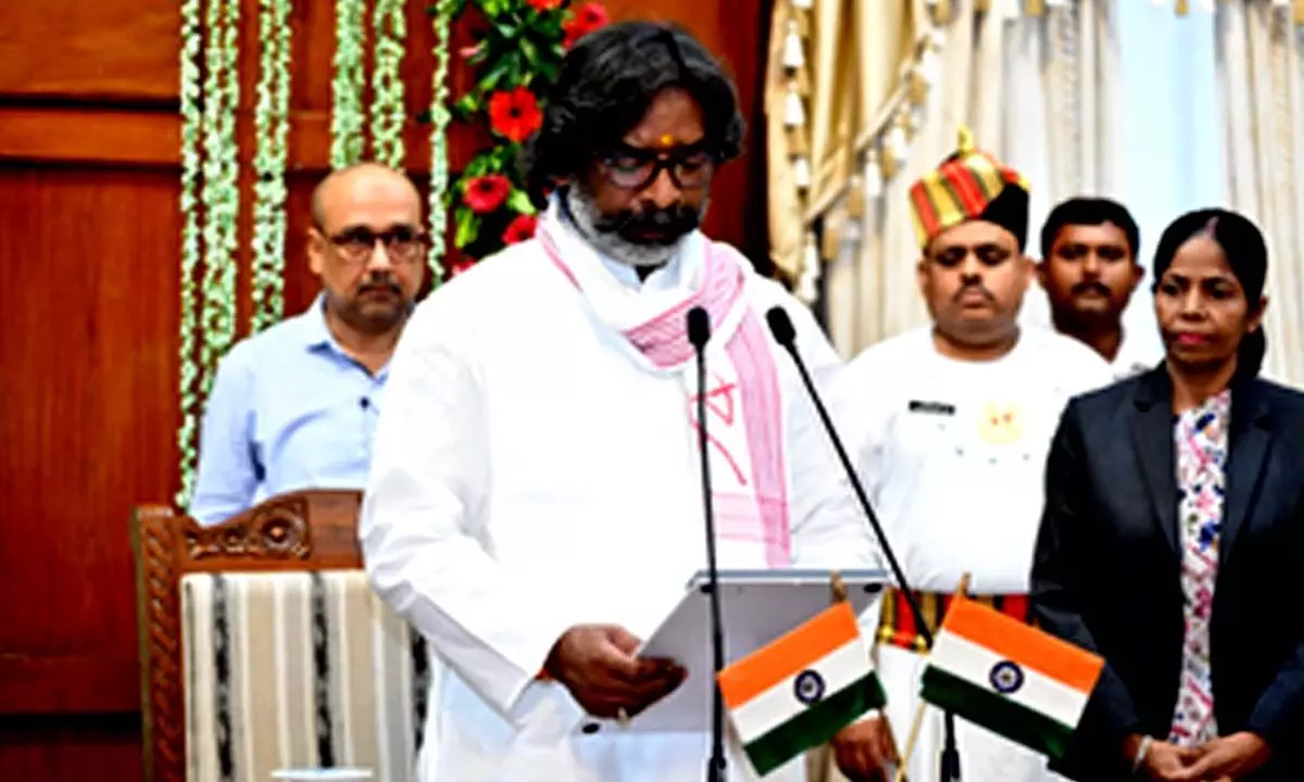 Out on bail, Hemant Soren takes oath as Jharkhand CM