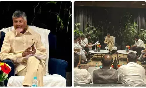 Chandrababu meets AP NDA leaders, to meet PM Modi in a short while