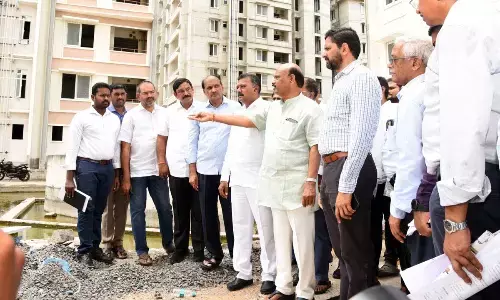 AP Speaker Ayyannapatrudu Inspects MLA Quarters in Amaravati, asks officials to expedite works