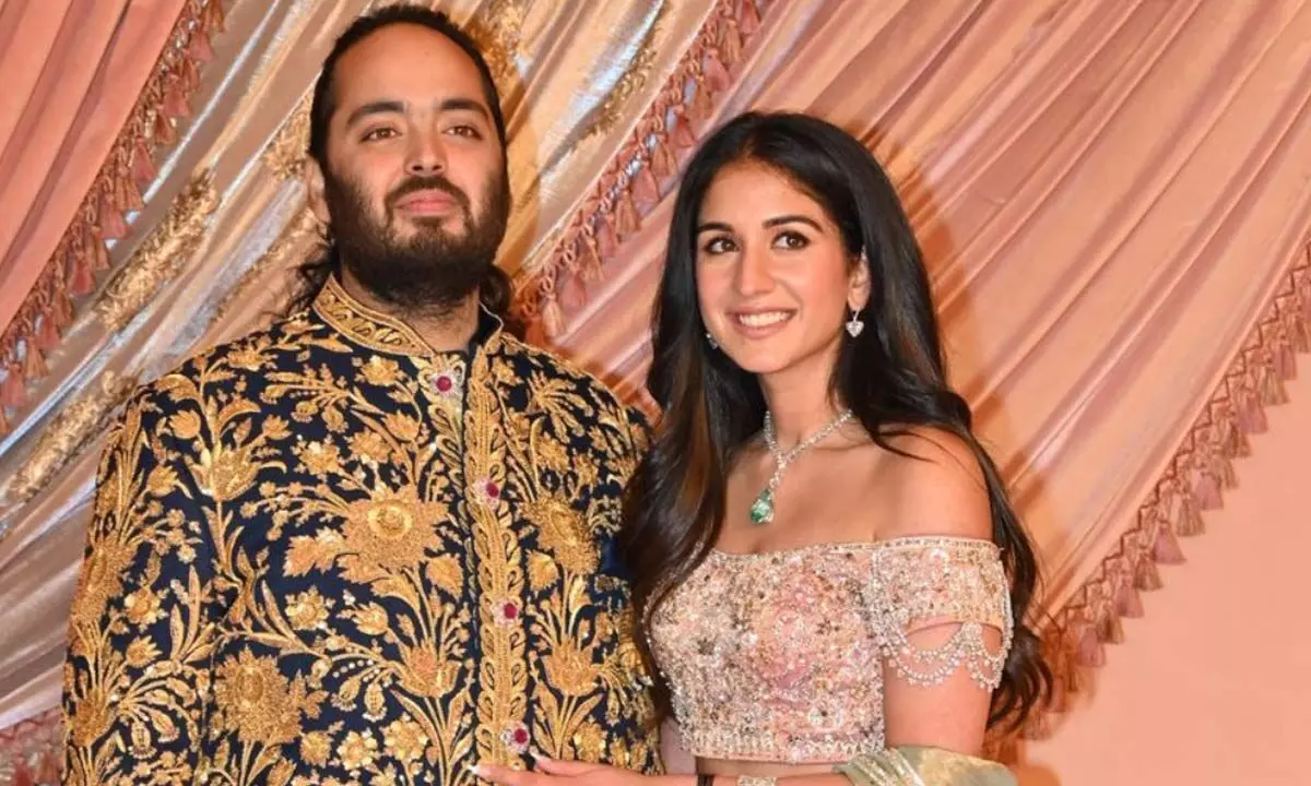 Anant Ambani and Radhika Merchant Dazzle in Abu Jani and Sandeep Khosla Couture at Sangeet Ceremony