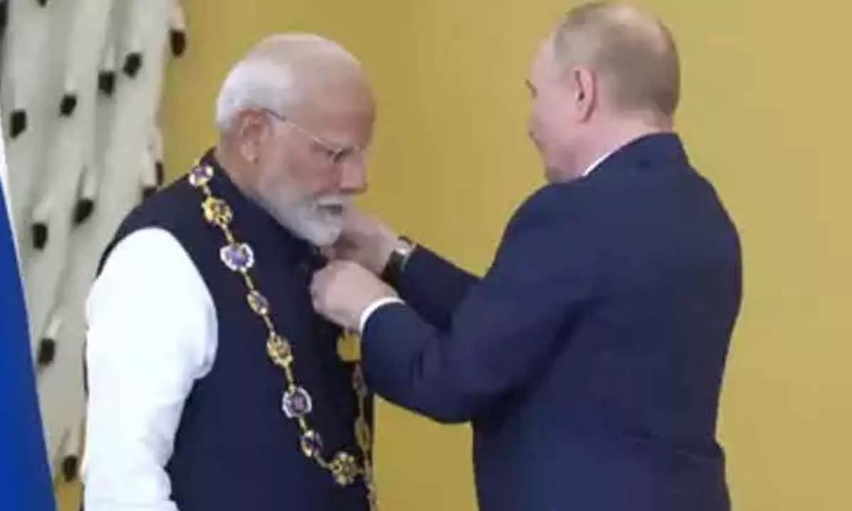 PM Modi receives Russias prestigious civilian honour