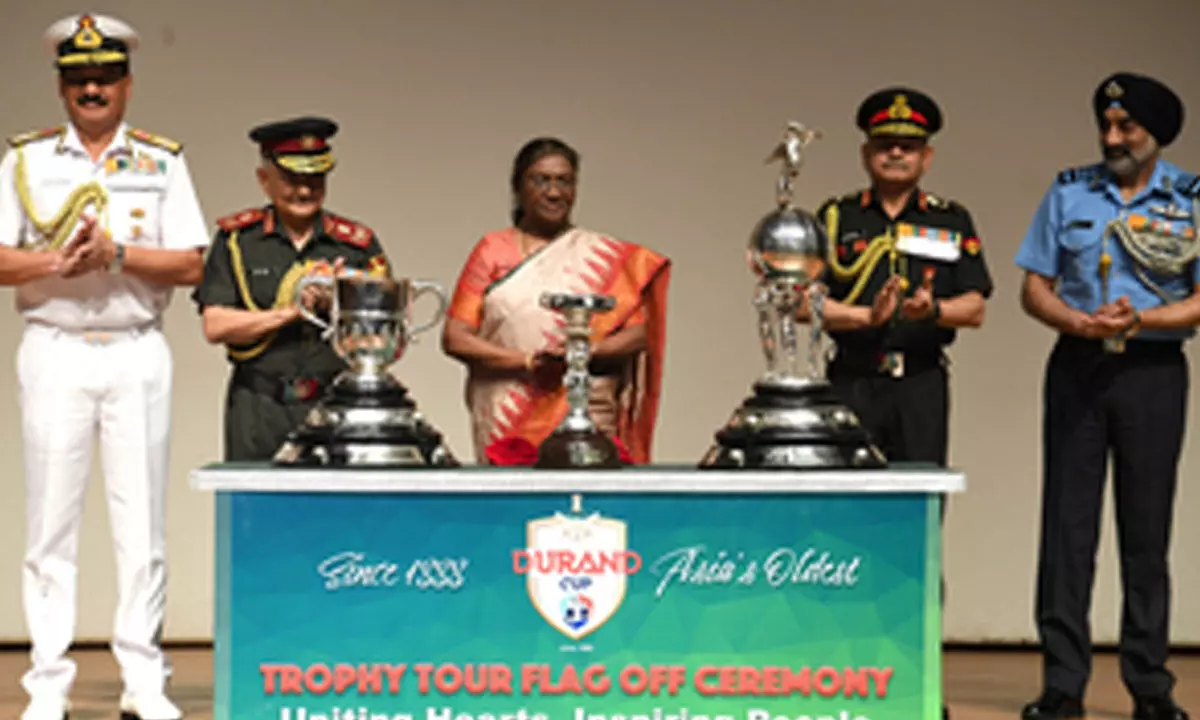 President Murmu unveils iconic Durand Cup Trophy