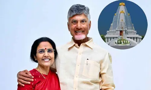 Chandrababu inaugurates Ananta sesha at Harekrishna Gokula Kshetra, says no obstacles for good deeds in AP