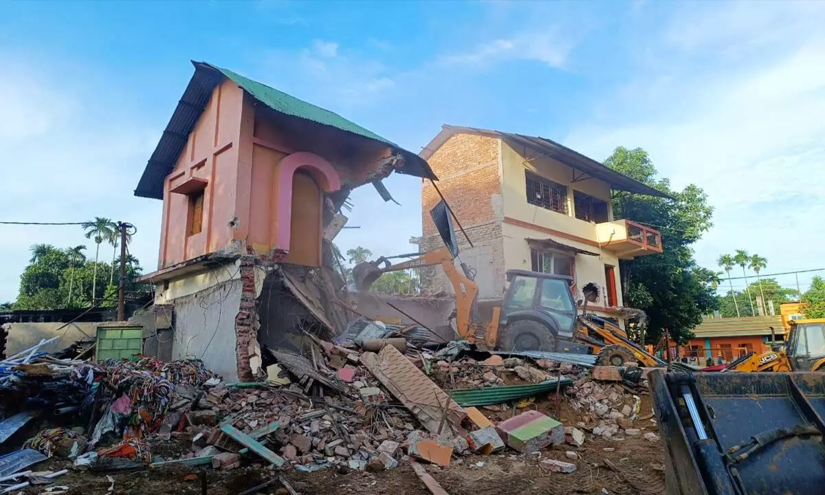 Tripura: Illegally-built community club demolished