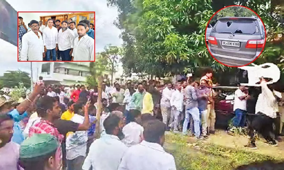 High tension in Punganur as TDP cadres protest MP Midhun