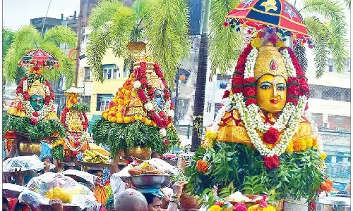 Sakambari festivities begin at Durga temple
