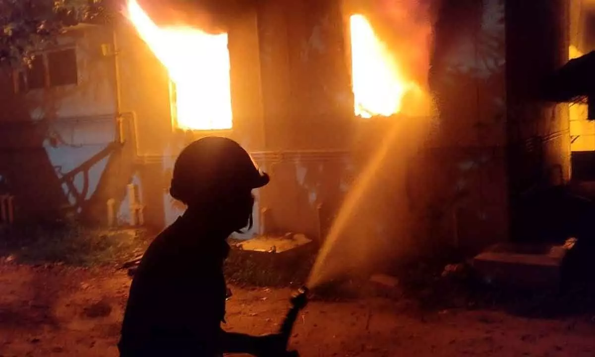 Midnight blaze at Madanapalle sub collector office