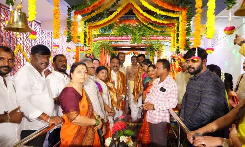 MLA Sri Ganesh seeks blessings for Cantonment Constituency during Secunderabad Ujjain Mahankali Bonala Utsavam