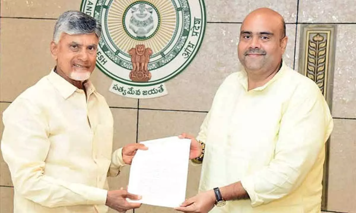 Baby Naina submitted a memorandum to Chief Minister N Chandrababu Naidu in Amaravati on Monday