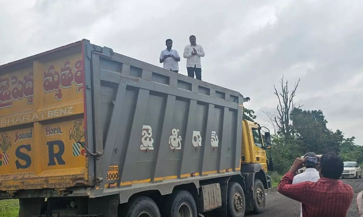 One of the seized trucks