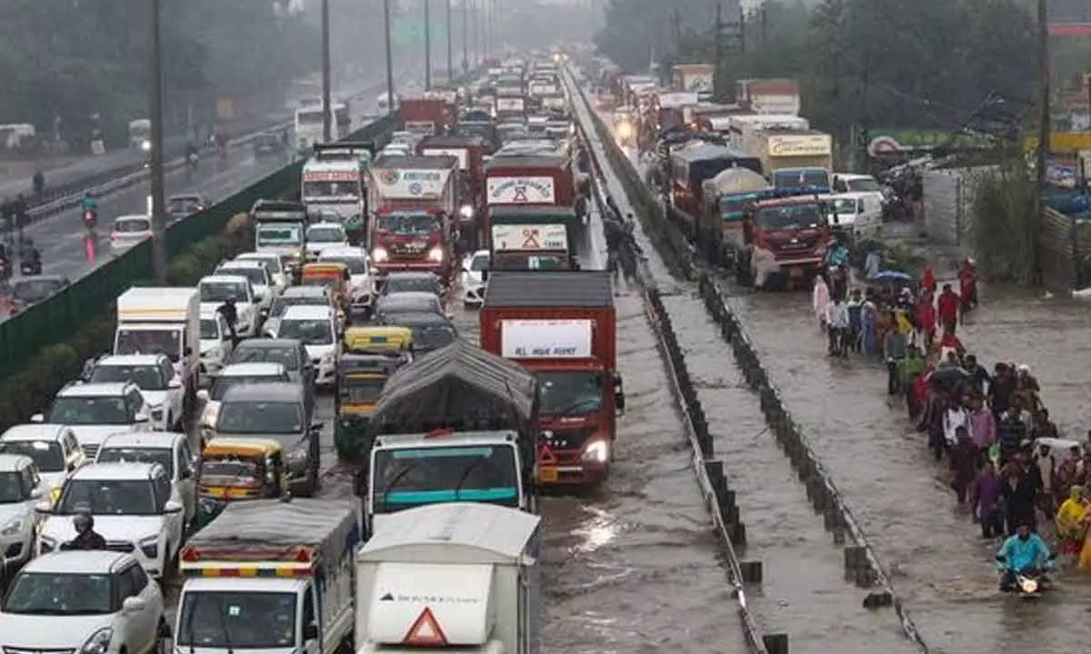 Rainfall Adds To Delhi’s Challenges With Waterlogging And Traffic Snarls