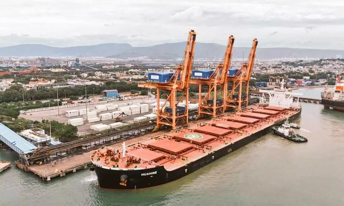 MV Huahine arrives at Vizag Port with largest cargo