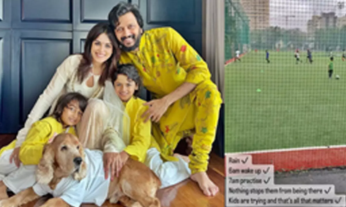 Genelia Deshmukh shares video of kids practicing football in rain: Nothing stops them