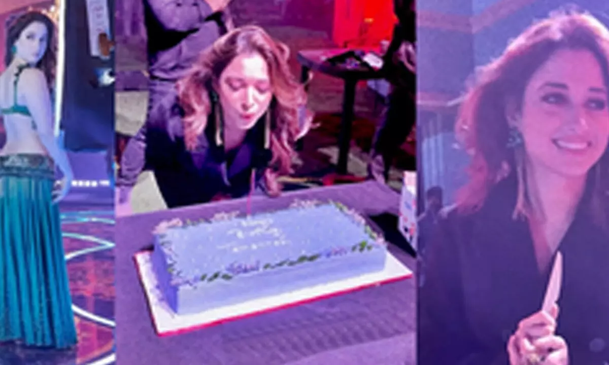 Tamannaah receives surprise bday cake on Stree 2 set during Aaj Ki Raat shoot