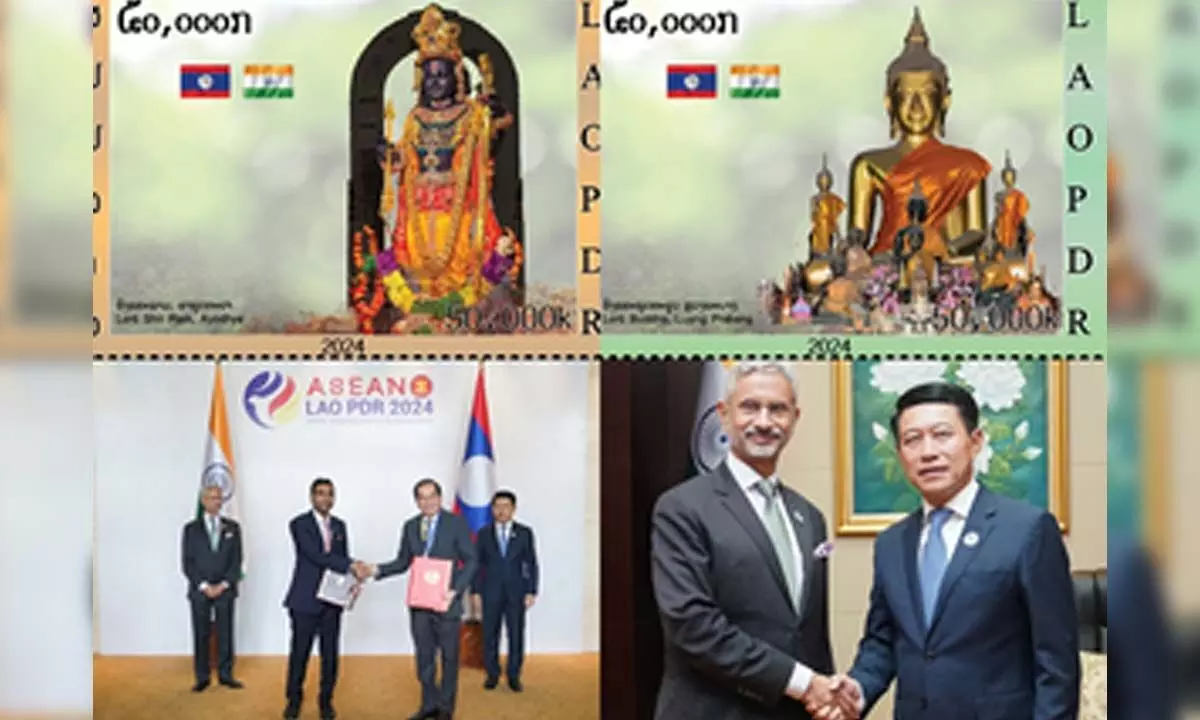 EAM launches special stamp in Laos representing treasures of Ramayana & Buddhism