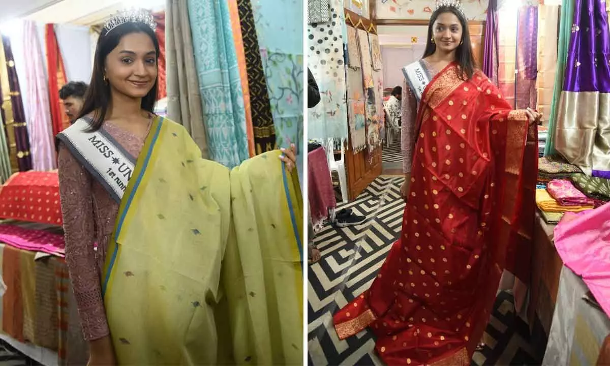 Miss Universe AP 1st runner up Vani Videha Inaugurates Handloom India Expo