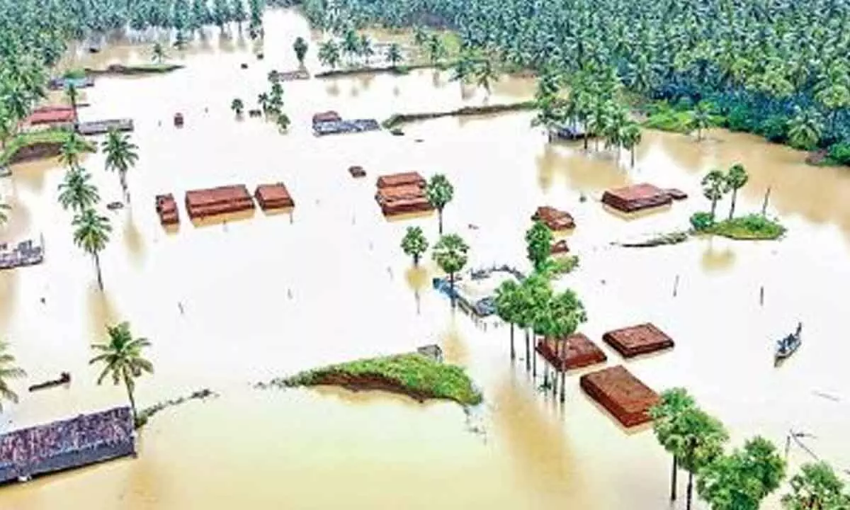 Ainavilli Lanka  village in flood waters