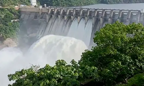 Srisailam Reservoir gates opened amid floods due to rains