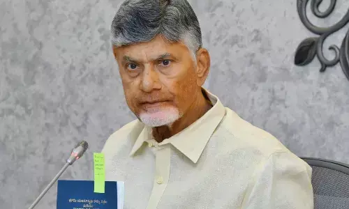 Chief Minister N Chandrababu Naidu at a review meeting on Revenue in the Secretariat on Monday
