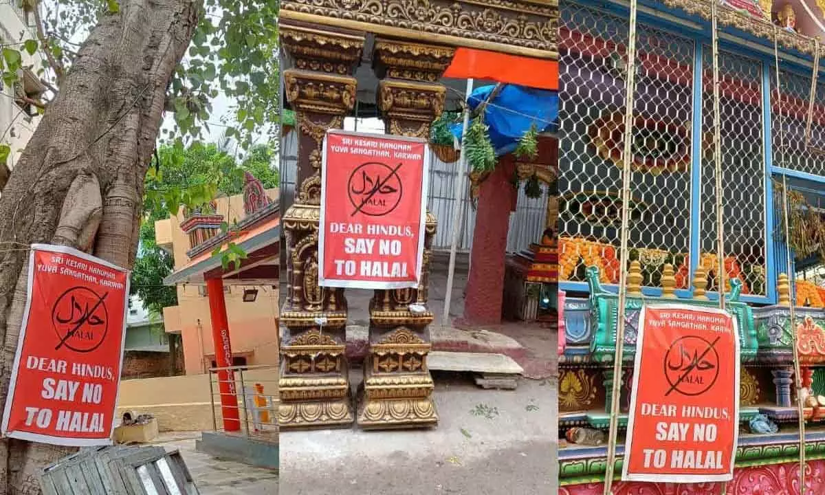 Hyderabad: Poster crusade against halal food products in Old City