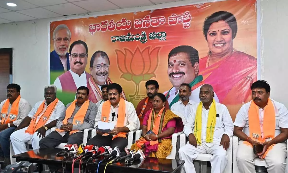 Anaparthi MLA Ramakrishna Reddy speaking at media conference in Rajahmundry on Tuesday