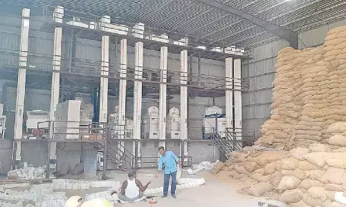 Flood water submerges Kalyana Katta in Bhadrachlalam on Saturday