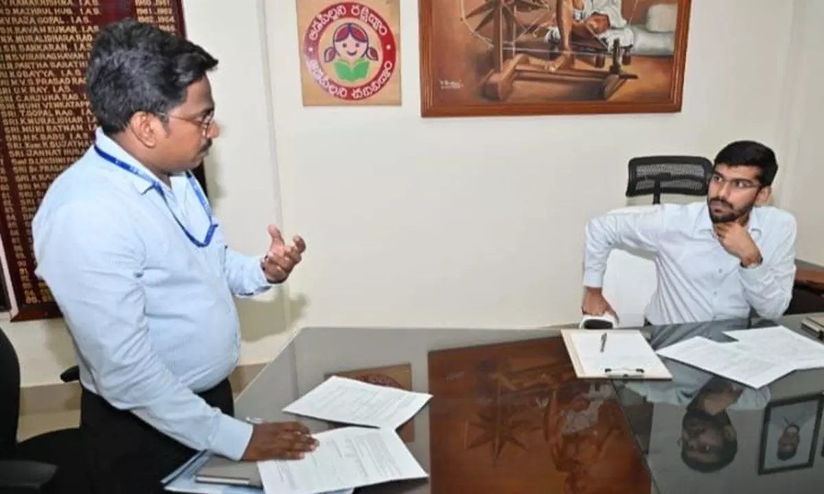 District Collector O Anand addressing officials at a meeting in Nellore on Tuesday