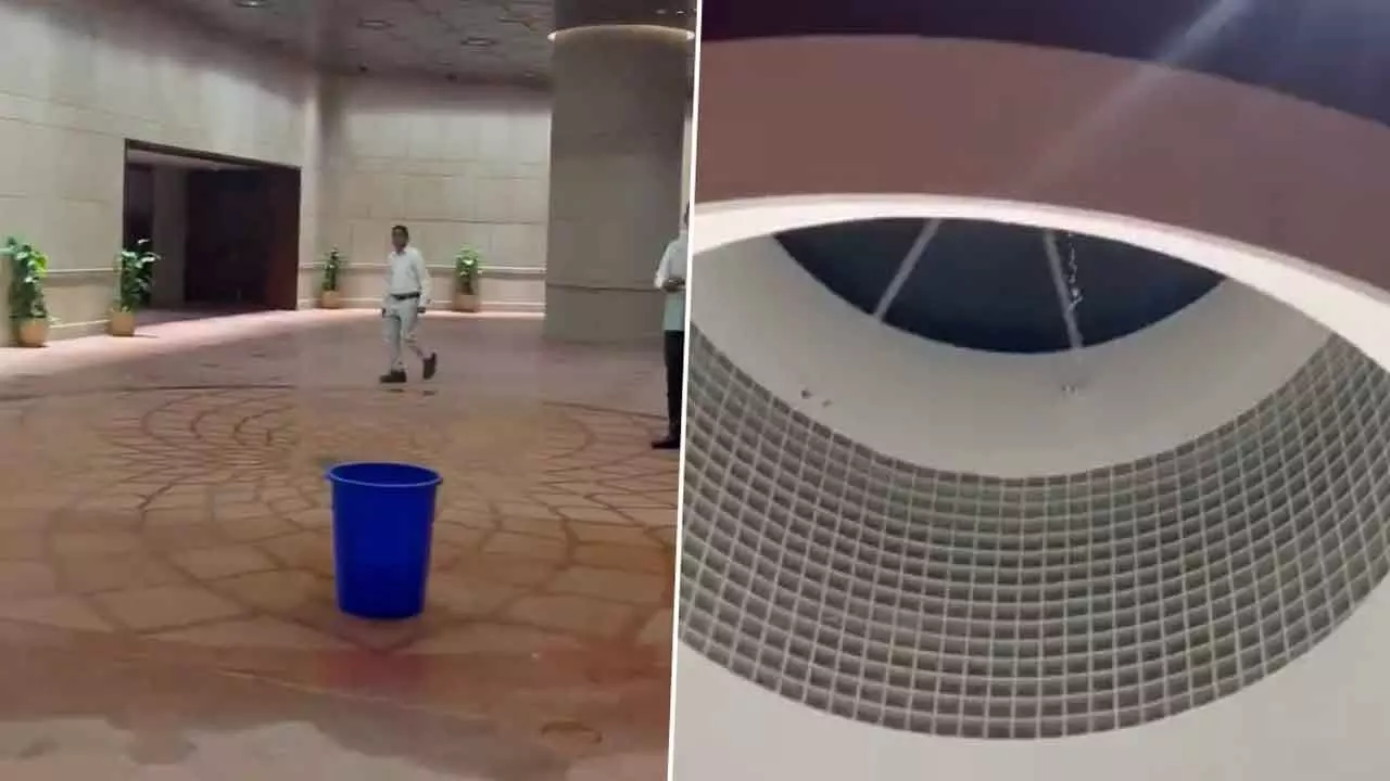 BJP Government Criticized For Water Leakage In New Parliament Building Amid Heavy Rains In Delhi