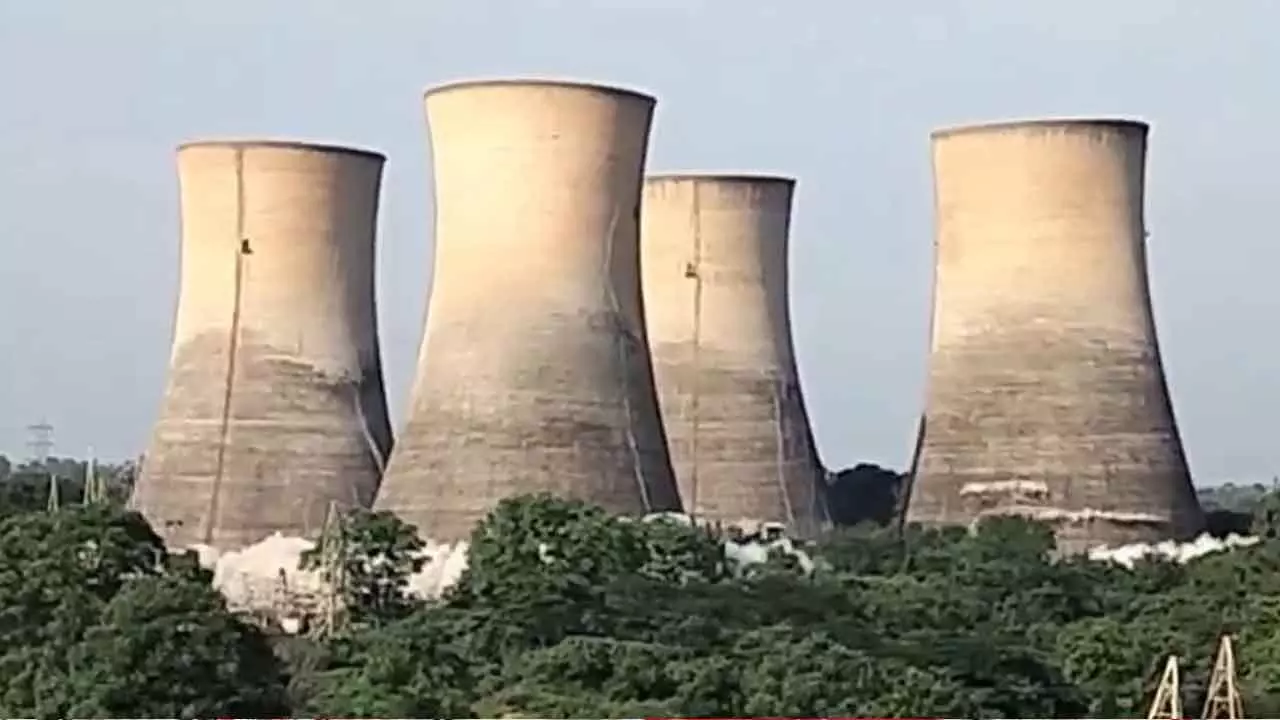 KTPS’ discarded cooling towers imploded in Kothagudem