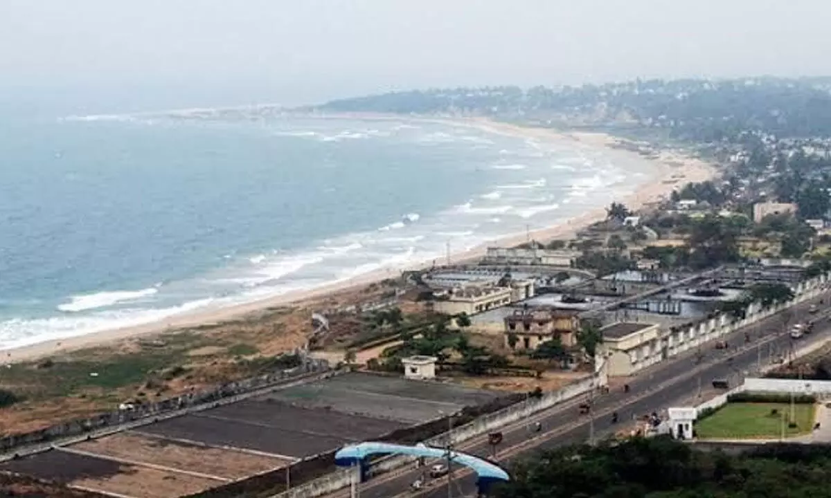 A view of Visakhapatnam beach.