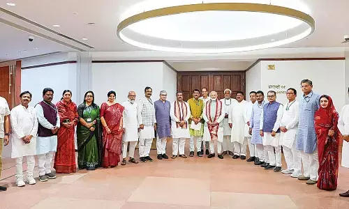 PM meets Odisha BJP MPs in Parliament