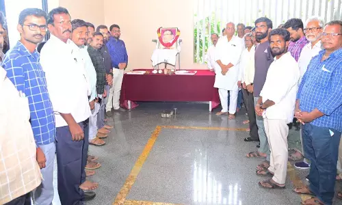 Tributes Paid to Telangana Ideologue Prof. Jayashankar on 90th Birth Anniversary in Nagar Kurnool District Celebrate
