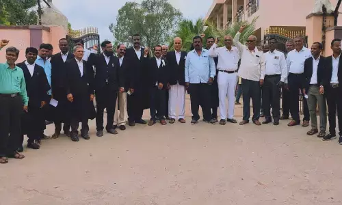 Nagar Kurnool Lawyers Boycott Duties in Protest Against Attack on Janagam Lawyers
