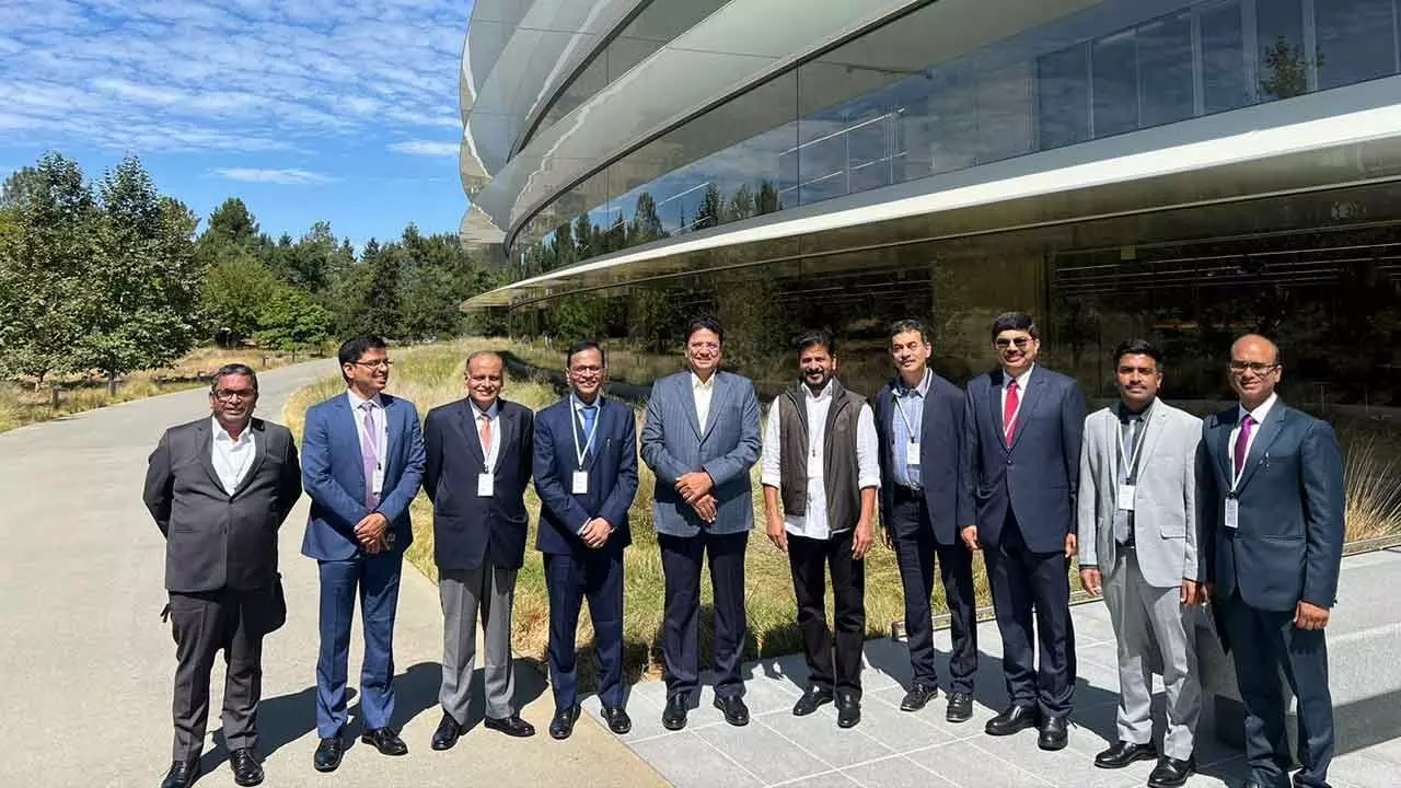 CM Revanth Reddy visits Apple Headquarters in California