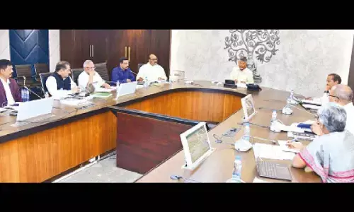 Chief Minister N Chandrababu Naidu holds a review on agriculture and marketing departmetns at the Secretariat on Friday