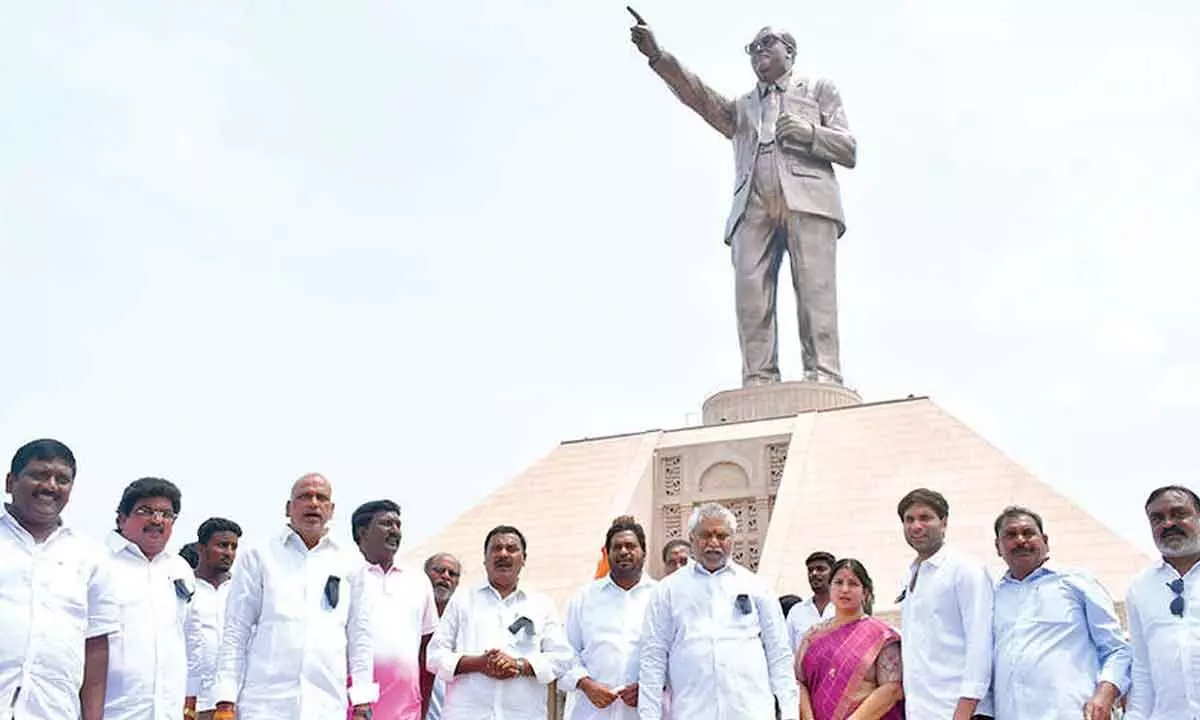 YSRCP alleges attack on Ambedkar statue, blames Naidu