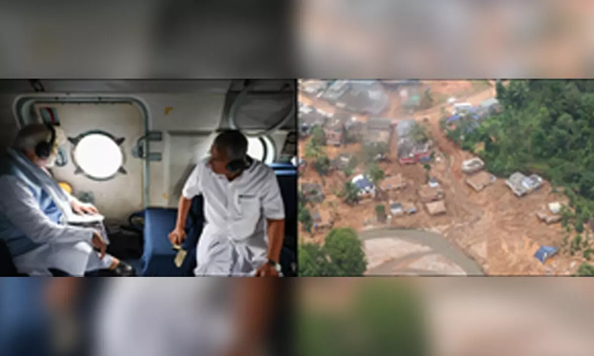 PM Modi undertakes aerial survey of landslide-hit Wayanad