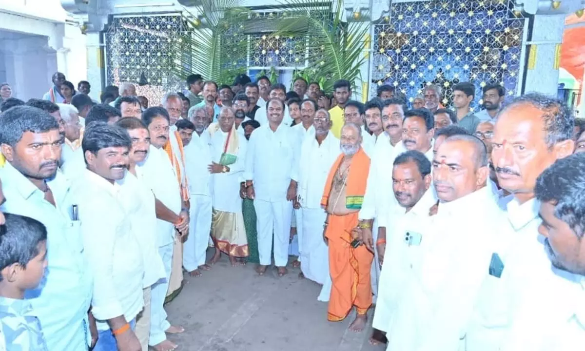 MLA Visits Sri Swayambhu Lakshmi Venkateswara Swamy Temple