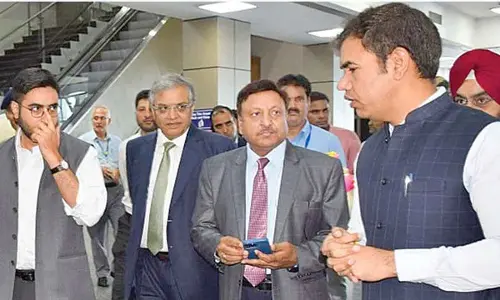 ECI delegation led by Chief Election Commissioner Rajiv Kumar and Election Commissioners Gyanesh Kumar and S S Sandhu review poll preparedness in Srinagar