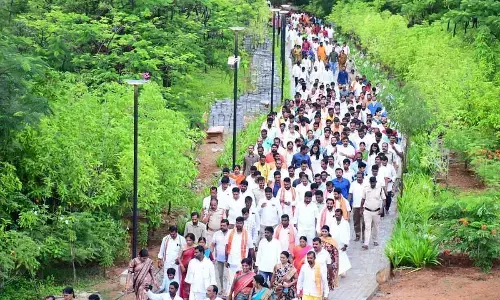 Huge response to Giri Parikrama at Yadadri