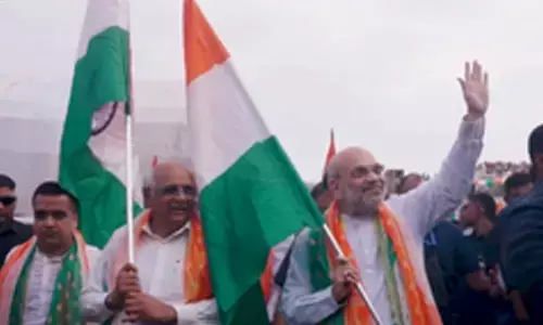 Home Minister Amit Shah participates in Har Ghar Tiranga rally in Ahmedabad