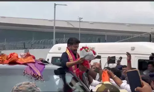 Warm Welcome to Chief Minister Revanth Reddy in Hyderabad