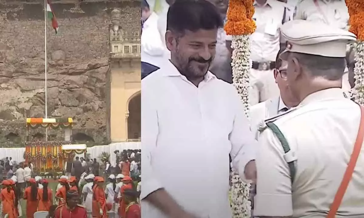 Telangana CM Revanth Reddy hoists national flag at Golconda Fort, Highlights Development Initiatives