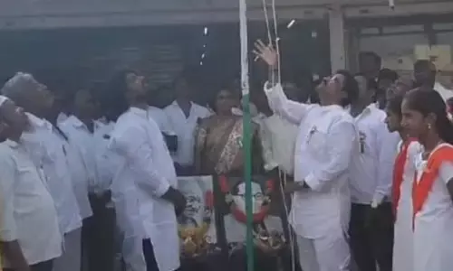 Aija Town Congress President C. Madhu Kumar Hoists National Flag on 78th Independence Day