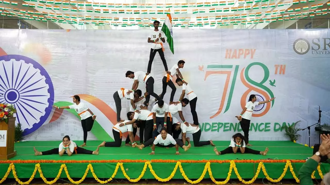 Independence Day celebrated at SRM University-AP