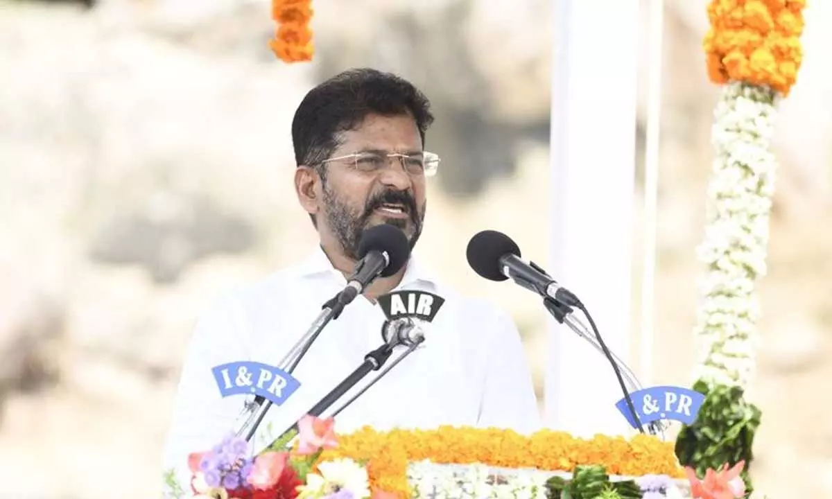 Chief Minister A Revanth Reddy during the 78th Independence Day celebrations, in Hyderabad on Thursday