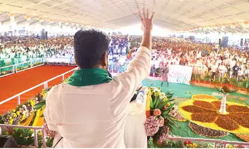 Chief Minister A Revanth Reddy addressing a public meeting in Wyra on Thursday