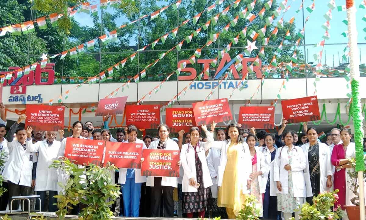 STAR Hospitals Hyderabad organizes solidarity march for justice in the tragic case of a doctor from Kolkata