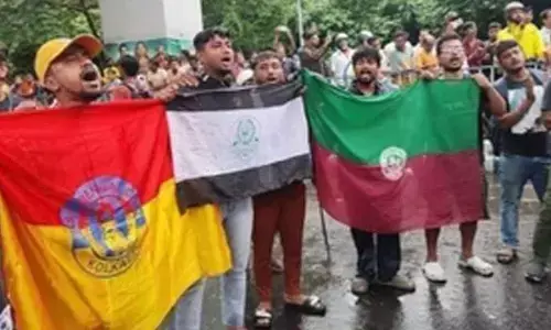 Police lathi-charge rival football fans seeking justice for RG Kar victim in Kolkata