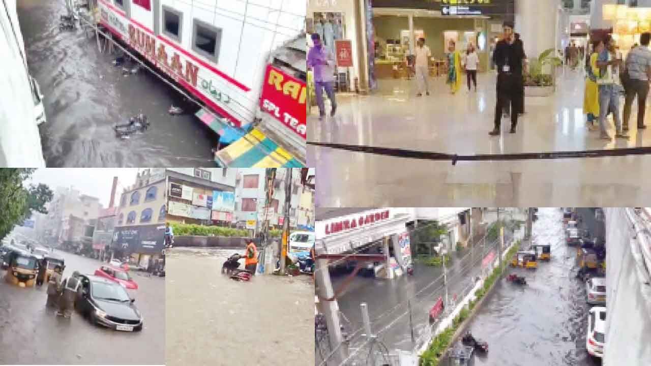 Heavy rains hit Hyd'bad, RGIA terminal roof leaks